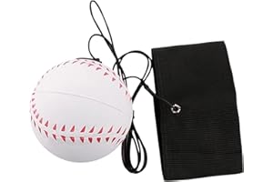 Cldaisy Baseball White Wrist Return Ball, 2.36 Inch Sports on a String, Rubber Rebound Bouncy Wristband on Elastic String Sports Reaction Balls for Wrist Exercise or Play Balls