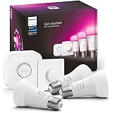 Philips Hue - Bombilla Inteligente, A60 E27, Luz Blanca y de Colores, 9W (Eq. 75W) 1100 lm, Compatible con Alexa y Google Hom