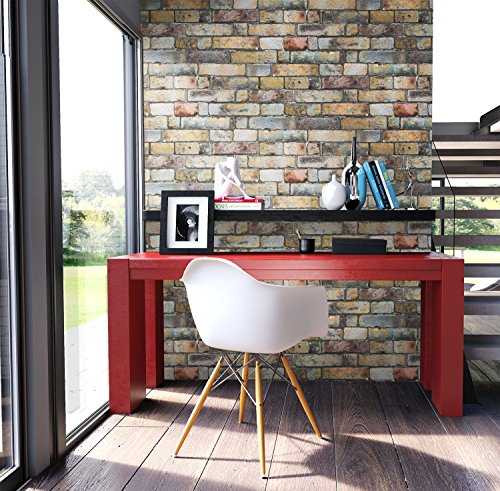 Steintapete Vliestapete Stein Beige Rot Grau Natur , schöne edle Tapete im Steinmauer Design , moderne 3D Optik für Wohnzimmer, Schlafzimmer oder Küche inkl. Newroom Tapezier Ratgeber mit super Tipps! - 6