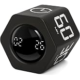 GWORKE GT-2 Hexagon Timer, Flip Timer, Student Study Time, Exam Stopwatch, Kitchen (Black)