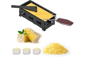 ACTOYS Mini raclette à fromage anti-adhésive pliable avec bougie chauffe-plat, raclette portable, kit à fromage, barbecue à fromage, poêle à fromage fondu, spatule en silicone
