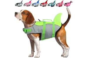 EMUST Gilet de Sauvetage pour Chien, Gilet de Sauvetage pour Chien pour la Natation, vêtement de flottaison, Combinaison de flottaison pour Animaux de Compagnie, (XL,Vert)