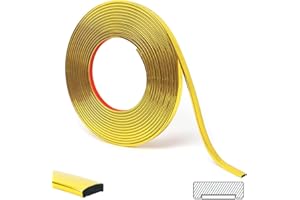 Moldura flexible Lcxecnw de 16.4 pies, dorada, para despegar y pegar, decoración de bordes de azulejos, cocina, techos, protector contra salpicaduras y marco de espejo