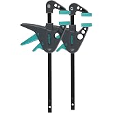 Wolfcraft 2 Mini Single Hand Clamps &ndash; DIY Clamps | 30 kg force clamp, 110 mm opening and 2 in 1 function. Wood and model maki