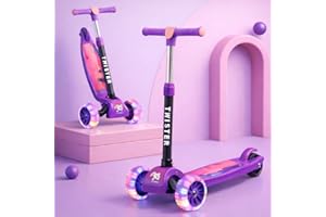 Storio Twister Kick Scooter with Adjustable Height | Foldable | Skate for Kids with PVC Wheel | Age 2-12 Years - Max User Weight 60 kg, Purple