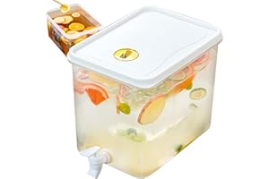 QURYGIN 10L Drinks Dispenser Container - Fridge Liquid Dispenser, Fridge Jug Drinks Chiller, Fruit Infusing Water Dispenser, Refrigerator Cold Kettle, Refrigerator Water Dispenser for Cocktails, Juices