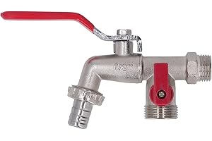 EMOSHAYOGA Kurek wężowy, wlot 3/4", podwójny kran, dobre uszczelnienie, odporny na korozję, trwały, do celów komercyjnych i prywatnych na świeżym powietrzu