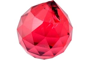 JUANXIAN Prismes de 40 mm en boule de cristal pour lustre, plafonnier, arbre de Noël, vitrine, affichage de mariage, rideau, Mxsabrina rouge