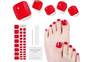 DUKASOU 32 PCS Unghie Gel Adesive UV Piedi | Smalto Adesivo per Unghie Piedi | Gel Nail Stickers Unghies Nail Art