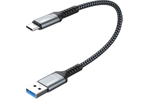 SUNGUY USB 3.0 to USB C Cable Short 5 Gbps USB Type C Data and Fast Charging Cable Compatible with Galaxy S22 S21 S20 A51, Huawei, Xiaomi, Google, Oneplus, Android Car -0.3m