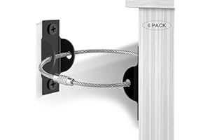 HONZUEN Furniture Straps (6 Packs), Baby Safety Proofing Anti-Tip Metal Furniture Wall Anchor Tether Straps Kit, Falling Furniture Prevention Straps for Furniture Wall Fixing Toddler Pet Safe, Black