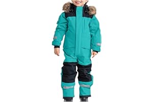SKAJGL Skioverall Unisex Kinder Winddicht mit Kapuze Schneeanzug Wasserdicht Atmungsaktiv Winteranzug Verdickt Warm Schneeoverall
