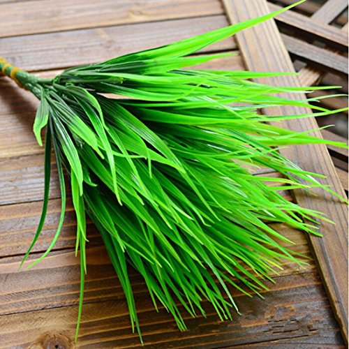 7-fork grün Gras Künstliche Pflanzen für Kunststoff Blumen Haushalt Store Schreibtisch Rustikal Clover Pflanze