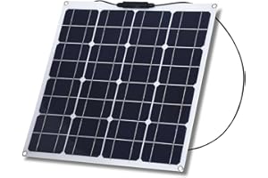 GARSENT El Panel Solar de 50W, el Panel Solar de Alta eficiencia Flexible portátil al Aire Libre 12V para el hogar/Barco/yate/RV para Trabajo al Aire Libre, Viaje o Entrenamiento de Campamento
