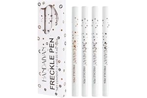 RenhuangFuxi Freckle Pen Set, 4 Colors Freckle Makeup Pen, Natural Freckle Pen Easy Makeup Tool For Natural Like-real Makeup Waterproof Long-Lasting Soft-Spot Pen(4 Pcs)