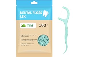 CAREHABI 100 Pcs Fil Dentaires à la Menthe Porte, Fil Dentaire avec Manche, Cure Dent plastique, Fils Dentaires,Dental Floss Picks Fils Interdentaires