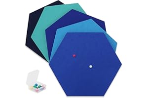 SEG Direct Panneau de Feutre Hexagone Blue Série avec Punaises 30 cm x 26 cm, 5 Pièces