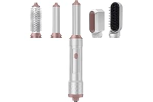 TANSHINE 5 en 1 Brosse Soufflante Air Styler, Auto Hair Wrap Seche Cheveux Boucler, Brosse Lissante Pour Cheveux, Sécher, Volumateur, Lisser, Magic Twist Brosse Thermique Chauffante Brushing