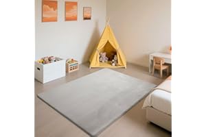 SETHEPACE 3CM Thick Baby Crawling Mat, Soft Silver Grey Rugs Living Room 80x200 CM, Mellow Mat, Short Pile Rugs for bedroom, Kids Room, Nursery, Baby Play Mat with Non-slip Backing