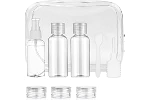 8 Pièces Récipients de Voyage, Flacons Vide Kit Voyage Avion pour Liquides, Kit de Voyage pour l’Avion pour Cosmetique, Set de Voyage dans Bagages à Main
