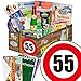 Produktbild Ostwaren zum 55. Geburtstag + Geschenkverpackung "Verkehrsschild 55" mit Ostmotiven + GRATIS Geschenkkarten + GRATIS DDR Kochbuch Präsentkorb mit Kultartikeln aus dem Osten Ossi - Paket Geschenkidee für Papa zum 55. Geburtstag Ostpakete Pfeffi Stange, Gurken Snack Get One Spreewald, Brausepulver und viele weitere Artikel bekannte DDR Produkte Geschenk zum 55. Geburtstag Spezialitätenbox Zum 55. Geburtstag