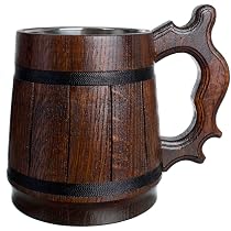 Chope à Bière Viking En Résine Et Acier Inoxydable - Design Médiéval Peint Main - 9x14.6cm