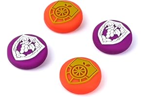 DLseego Tappi per pollice compatibili con Switch/Switch Lite/Switch OLED, in silicone freddo, morbidi e antiscivolo, 4 tappi per pulsante per pollice, arancione e viola