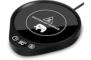 7CDXD Scalda Tazza, Scalda Bevande con Piastra Elettrica Fino a 80℃, Scalda Caffè Portatile Per Uso Domestico, Scaldalatte con 3 Impostazioni di Temperatura per Riscaldare Caffè, Tè, Latte, Cacao