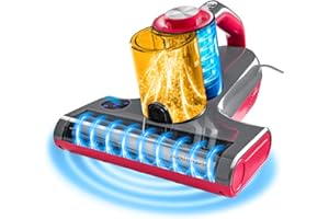 CLEANmaxx 3-in-1 Milbensauger mit 55°C Heißluft, UV-C-Licht & 15 kPa Saugkraft | Matratzensauger entfernt 99,9% Milben | HEPA-Filter für Allergiker & Ultraschall, ideal für Matratzen & Polster