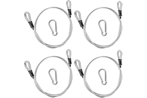 DAFENCAR Schlaufenkabel,4pcs Drahtseil mit ösen,Einem Geflochtenen Design,Nicht Leicht zu Brechen,Eine Hohe Sicherheit Aufweist,mit Karabiner,Sicherheitskabel für Gartenmöbel,FahrräDer,GepäCk (80cm x 0.3cm)