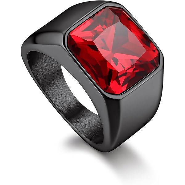 Anello Uomo/Donna In Acciaio Inossidabile Con Pietra Nera O Topazio Blu - Bandmax, Regalo Ideale - 3