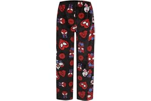 EDAHINFSIG 𝑯ello 𝙆itty Pantalon de Pyjama Femme Flanelle Bas De Pyjama Halloween Polaire Pantalon De Pyjama Automne Hiver Chaud Pyjamas pour Filles Dessin Animé Kawaii à La Mode Pyjama Pantalon Décontracté