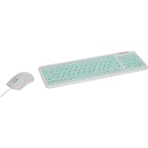 Everest KM-01K Turkuaz Usb Yuvarlak Tuşlu 3D Mouse Combo LC Layout Klavye + Mouse Set