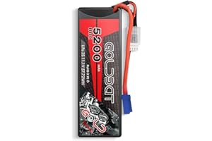 GOLDBAT 11.1V Lipo Battery 5200 mAh 80C 3S RC lipo battery Hard Case with EC5 Connector for RC Car Airplane Helicopter Boat Buggy Truck Helicopter Airplane Racing Models(1 Pack)