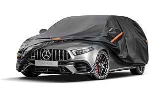 Kayme Funda Coche Exterior, Compatibles con Mercedes Benz Clase A (2012-2025), Cubierta para Coche Impermeable Anti-UV Antipolvo de 7 Capas, Cubre Coche con Cremallera y Forro de Algodón.