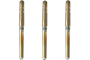 ‎UNI-BALL Uni-Ball Mitsubishi Pencil – 3 Tintenroller, Geltinte Signo Broad Gold – Spitze 1 mm – Breite Schreiben – Kreativer Roller für Karten und kreative Hobbys