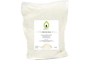 PURESPA BY PURENAIL Purespa Cire de soja Premium pour bougies 1KG- cire vegan en Flocons pour fabriquer des bougies 100% naturelle et écologique
