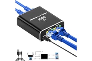 KQLHLHDYZ Ethernet Splitter 1 to 3, Ethernet Splitter High Speed Gigabit, 1000Mbps RJ45 Network Splitter with USB Power Cable for Computer, Laptop, Hub, Switch, Router, Set-Top Box, Digital TV, etc