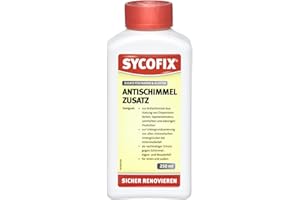 SYCOFIX Anti-Schimmel Farb- und Kleisterzusatz, 250ml, Anti-Schimmel-Konzentrat, Fungizider, Farbzusatz, Schimmelentferner, für Silikon- und Fliesenfugen, schnell & effektiv, extra starker Schutz