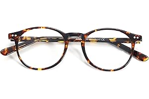 ZENOTTIC Montura de Gafas Redondas de Acetato para Hombres Mujeres Lente Transparentes