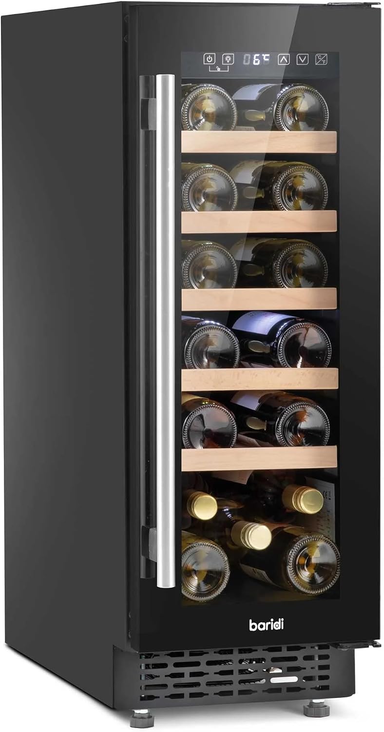 Baridi 20 Bottle Slim 30cm Built-In Wine Cooler with Digital Touchscreen Controls - DH203