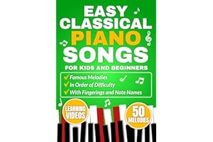 EASY CLASSICAL PIANO SONGS FOR KIDS AND BEGINNERS: Famous melodies in order of difficulty with fingerings and note names