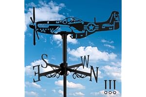 Caffney Weather Vane, Metal Weather Resistant Wind Direction Indicator Black Wind Spinners Retro Creative Roof Weathercock Roof Decoration Accessories for Outdoor Garden Shed Yard Patio Farm(fighter)