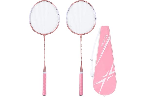 Raquettes De Badminton Rose Professionnelles en Alliage De Fer SéParéEs pour DéButants Adultes, Raquette De Badminton LéGèRe Et Confortable pour Les Sports D'ExtéRieur Et D'IntéRieur
