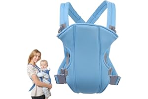 Baby Carrier Porta Bebe Mochila Bebe Portabebes, Xiuyer Canguros Para Cargar Bebé Ajustable Porta Bebé Para 3-10 Kg Recién Nacidos y Bebés (Azul celeste)