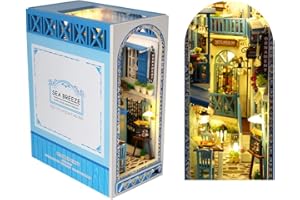 Hojalis Book Nook Kit, Fai da te Casa delle Bambole in Miniatura con Luce a LED e Mobili in Legno, Puzzle in Legno 3D, Decorazione per la Casa, Kit di Modellismo per Ragazzi e Adulti da Costruire