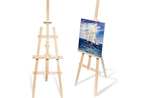 KROWN - Caballete de Pintura de Madera 150 cm, Ajustable y Plegable, Ideal para Arte, Decoración, Bodas y Uso Infantil o Adulto
