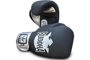 BUDDHA FIGHT WEAR - Gants de Boxe thaïlandais - Muay Thai - Kick Boxing - Cuir synthétique de Haute qualité - Tissu intérieur résistant aux odeurs - Coutures renforcées - Divers modèles