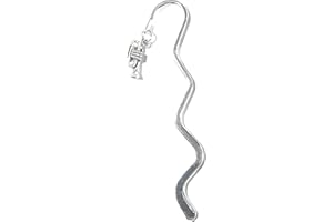 FizzyButton Gifts Silver Tone mini Bookmark with Trumpet Charm, in Gift Bag