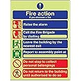 V Safety General Fire Action 6 Essage Sign - 150 X 200 - 3